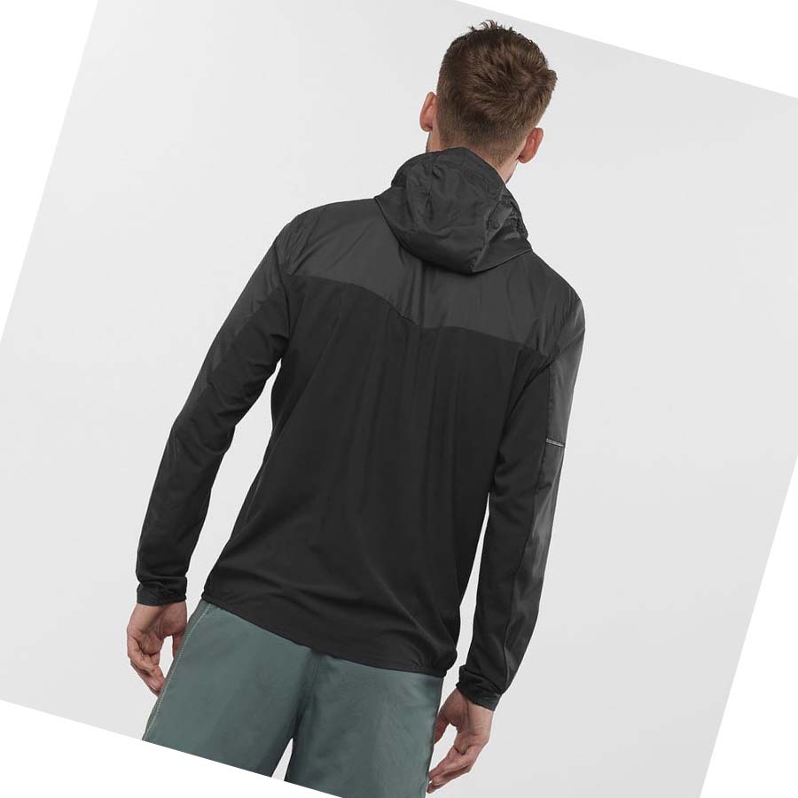 Chaquetas Salomon AGILE WIND WINDBREAKERS Hombre Negros | MX 3268JPQ